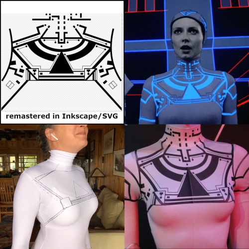 Clockwise: SVG graphic; Yori; screen-worn costume; Dawn modeling prototype.