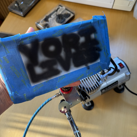 YORI LIVES lettering fully painted.