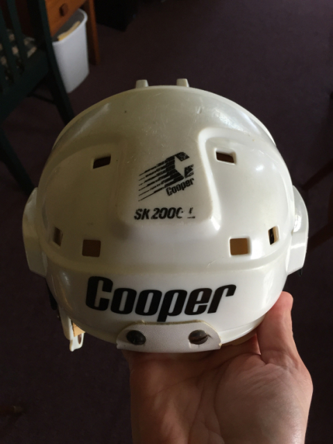 A vintage Cooper SK-2000 Large hockey helmet.