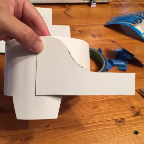 Cardboard cutting template.