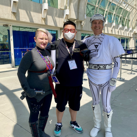 SDCC besties Rachel (Asajj Ventress) and Christopher Ly