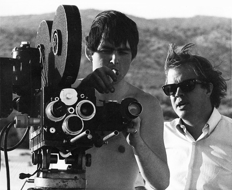 Logan (left) with Douglas Trumbull in Death Valley National Park, filming near Zabriskie Point.