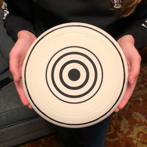 Replica prop TRON identity disc, hand-made from a 9.25" vintage Wham-O frisbee, just like in the film!