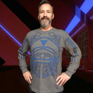 Flynn Long Sleeve, Blue on Slate, $35