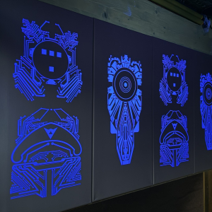 Tron/Flynn Canvas Set in UV Blue, $300    sold out